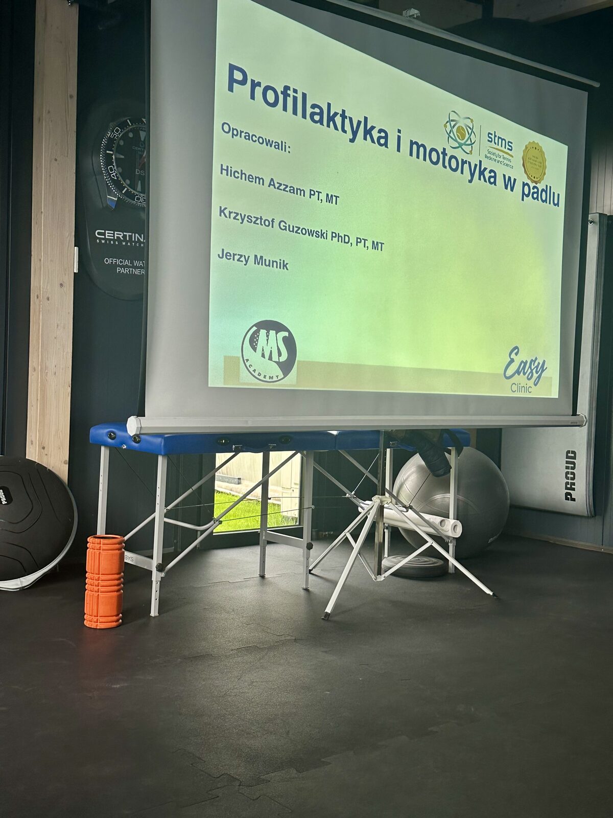 Slajd z kursu MS Academy: Profilaktyka i motoryka w padlu — Hichem Azzam, Krzysztof Guzowski, Jerzy Munik